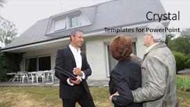  Presentation with for real estate - Slide deck consisting of real-estate agent with senior background and a light gray colored foreground