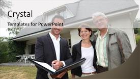  Presentation with real estate growth - Slides featuring real-estate agent with senior background and a white colored foreground