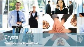  Presentation with employee relations - PPT theme having real estate and corporative relations background and a teal colored foreground