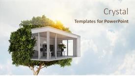  Presentation with estate - Slide set enhanced with real-estate-and-ecology-concept background and a cream colored foreground