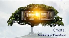  Presentation with real estate - Slide set with real-estate-and-ecology-concept background and a sky blue colored foreground