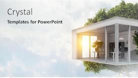  Presentation with real estate - PPT theme featuring real-estate-and-ecology-concept background and a white colored foreground