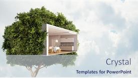  Presentation with real estate - Colorful slide set enhanced with real-estate-and-ecology-concept backdrop and a sky blue colored foreground