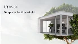  Presentation with estate - Slide deck having real-estate-and-ecology-concept background and a light gray colored foreground