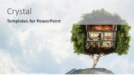  Presentation with estate - PPT theme having real-estate-and-ecology-concept background and a sky blue colored foreground