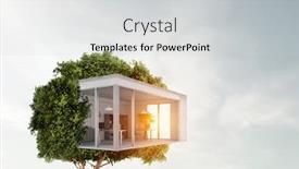  Presentation with real estate - PPT theme enhanced with real-estate-and-ecology-concept background and a light gray colored foreground