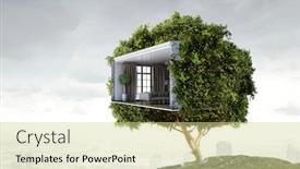  Presentation with real estate - Cool new presentation theme with real-estate-and-ecology-concept backdrop and a soft green colored foreground