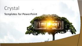  Presentation with real estate - Presentation design featuring real-estate-and-ecology-concept background and a white colored foreground