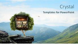  Presentation with real estate - PPT theme enhanced with real-estate-and-ecology-concept background and a sky blue colored foreground