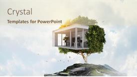  Presentation with real estate - Presentation enhanced with real-estate-and-ecology-concept background and a soft green colored foreground