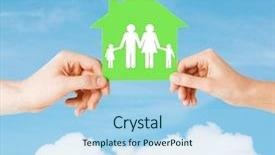  Presentation with green real estate - Presentation theme with real estate and family home background and a light blue colored foreground