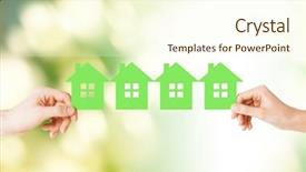  Presentation with building houses - Slide set featuring real estate and family home background and a cream colored foreground