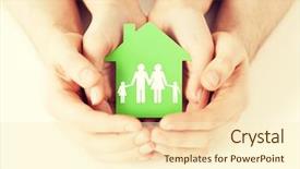  Presentation with green real estate - Beautiful slides featuring real estate and family home backdrop and a cream colored foreground