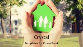  Presentation with family values - PPT theme featuring real estate and family home background and a lemonade colored foreground