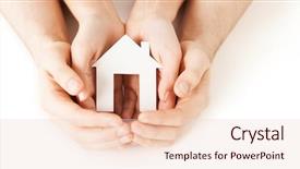  Presentation with family holding hands - Presentation design consisting of real estate and family home background and a lemonade colored foreground