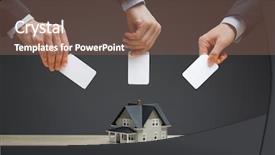  Presentation with real estate investment - Audience pleasing slide set consisting of real estate and investment backdrop and a violet colored foreground