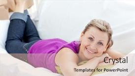  Presentation with estate - Theme with real estate animated - portrait of a positive woman background and a  colored foreground