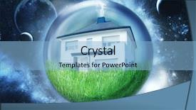  Presentation with space - Cool new slides with real estate bubble - single house in space backdrop and a light blue colored foreground