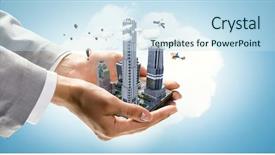  Presentation with development - Audience pleasing PPT theme consisting of building real estate - my new development project mixed backdrop and a sky blue colored foreground