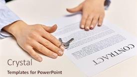  Presentation with realtor - Colorful PPT theme enhanced with real-estate-business-and-people backdrop and a lemonade colored foreground