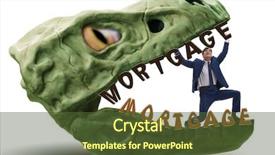  Presentation with business loan - PPT layouts featuring real estate business card - businessman in the jaws background and a tawny brown colored foreground