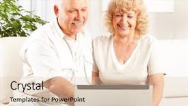  Presentation with college education happy smiling - Slide deck enhanced with real estate business card - happy smiling elderly couple working background and a lemonade colored foreground