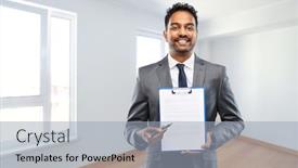  Presentation with realtor - Beautiful PPT layouts featuring real-estate-business-mortgage backdrop and a light blue colored foreground