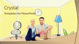  Presentation with real estate - Slides consisting of real estate concept - happy couple background and a cream colored foreground