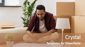  Presentation with real estate - Cool new slide set with real estate concept - happy indian backdrop and a coral colored foreground