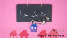  Presentation with estate - Beautiful slides featuring real-estate-concept-house backdrop and a coral colored foreground