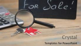  Presentation with estate - Slide deck consisting of real-estate-concept-house background and a mint green colored foreground