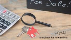  Presentation with estate - Theme enhanced with real-estate-concept-house background and a coral colored foreground