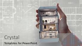  Presentation with real estate - PPT theme consisting of real-estate-concept-mixed-media background and a light gray colored foreground