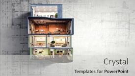  Presentation with estate - Colorful presentation design enhanced with real-estate-concept-mixed-media backdrop and a light gray colored foreground