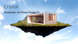  Presentation with estate - PPT theme consisting of real-estate-concept-mixed-media background and a light blue colored foreground