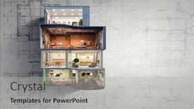  Presentation with real estate - Cool new PPT theme with real-estate-concept-mixed-media backdrop and a light gray colored foreground