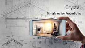  Presentation with real estate - Slide deck consisting of real-estate-concept-mixed-media background and a light gray colored foreground