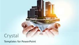  Presentation with real estate - Audience pleasing presentation consisting of real-estate-concept-mixed-media backdrop and a cool aqua colored foreground