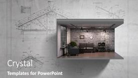  Presentation with estate - Amazing presentation theme having real-estate-concept-mixed-media backdrop and a gray colored foreground