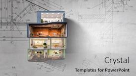  Presentation with real estate - Presentation theme having real-estate-concept-mixed-media background and a light gray colored foreground