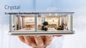  Presentation with real estate - Cool new PPT theme with real-estate-concept-mixed-media backdrop and a light blue colored foreground