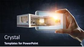  Presentation with real estate - Presentation featuring real-estate-concept-mixed-media background and a wine colored foreground