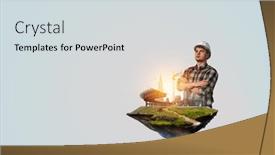  Presentation with estate - Presentation theme featuring real-estate-concept-mixed-media background and a light gray colored foreground