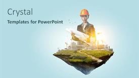  Presentation with estate - Presentation having real-estate-concept-mixed-media background and a sky blue colored foreground