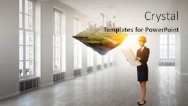  Presentation with estate - Slide deck enhanced with real-estate-concept-mixed-media background and a soft green colored foreground