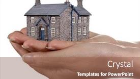  Presentation with real estate - Colorful theme enhanced with real-estate-concept-woman-holding backdrop and a violet colored foreground