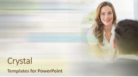  Presentation with effect - Presentation design consisting of real estate consulting - business people having a meeting background and a cream colored foreground