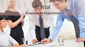  Presentation with team work - Audience pleasing PPT layouts consisting of real estate consulting - business team of four plan backdrop and a coral colored foreground