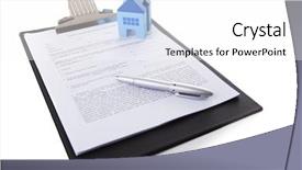  Presentation with contract - Cool new PPT theme with real estate contract backdrop and a white colored foreground
