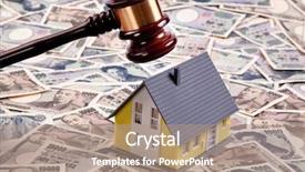  Presentation with real estate purchase - Beautiful presentation featuring real estate crisis in finance backdrop and a coral colored foreground